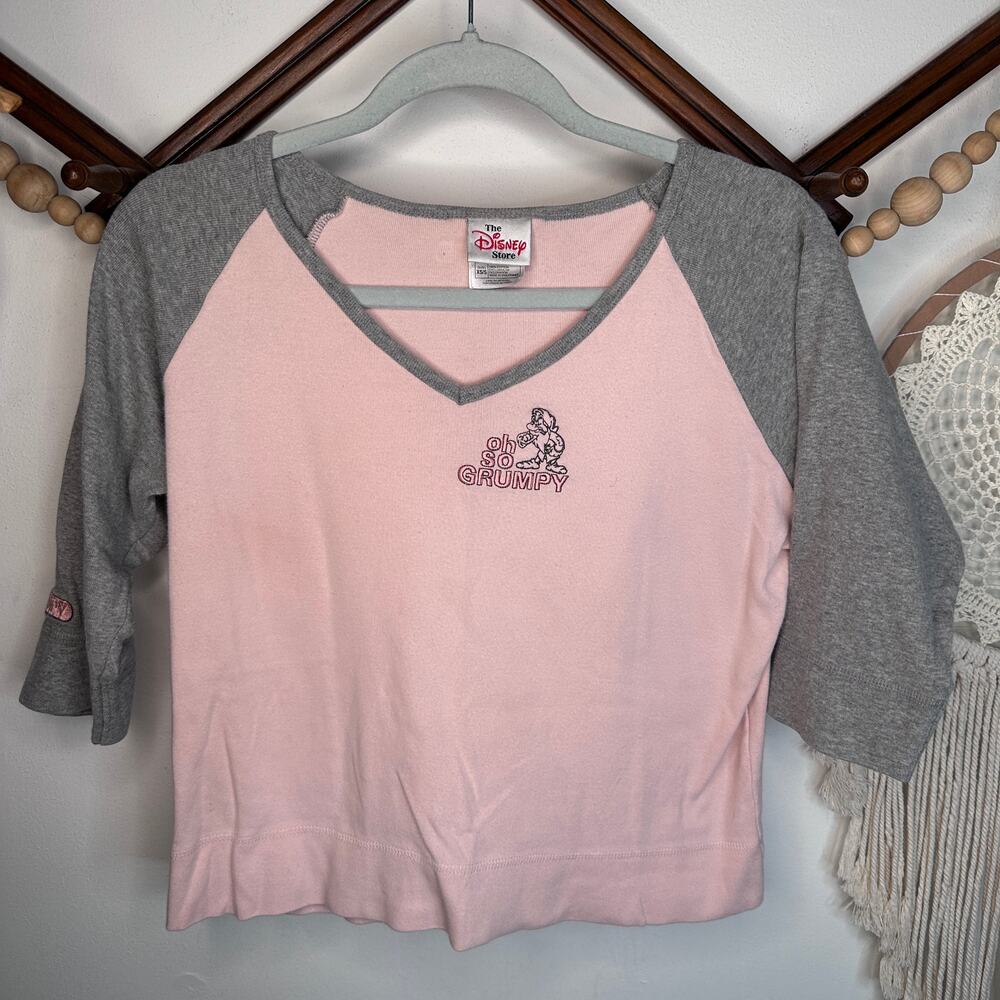 Disney Store Y2K Grumpy Embroidered Half Sleeve Top